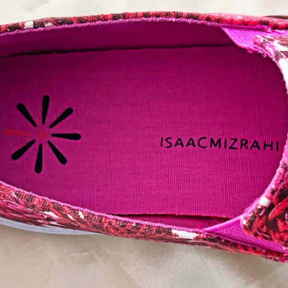 FLATS, ISAAC MIZRAHI, LADIES 8B, SLIP ON, CRYSANTHEMUM PINK MULTI, CANVAS, NEW - Picture 4 of 10